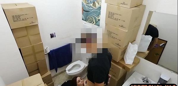 Amateur woman banged by pawn keeper in pawnshops toilet